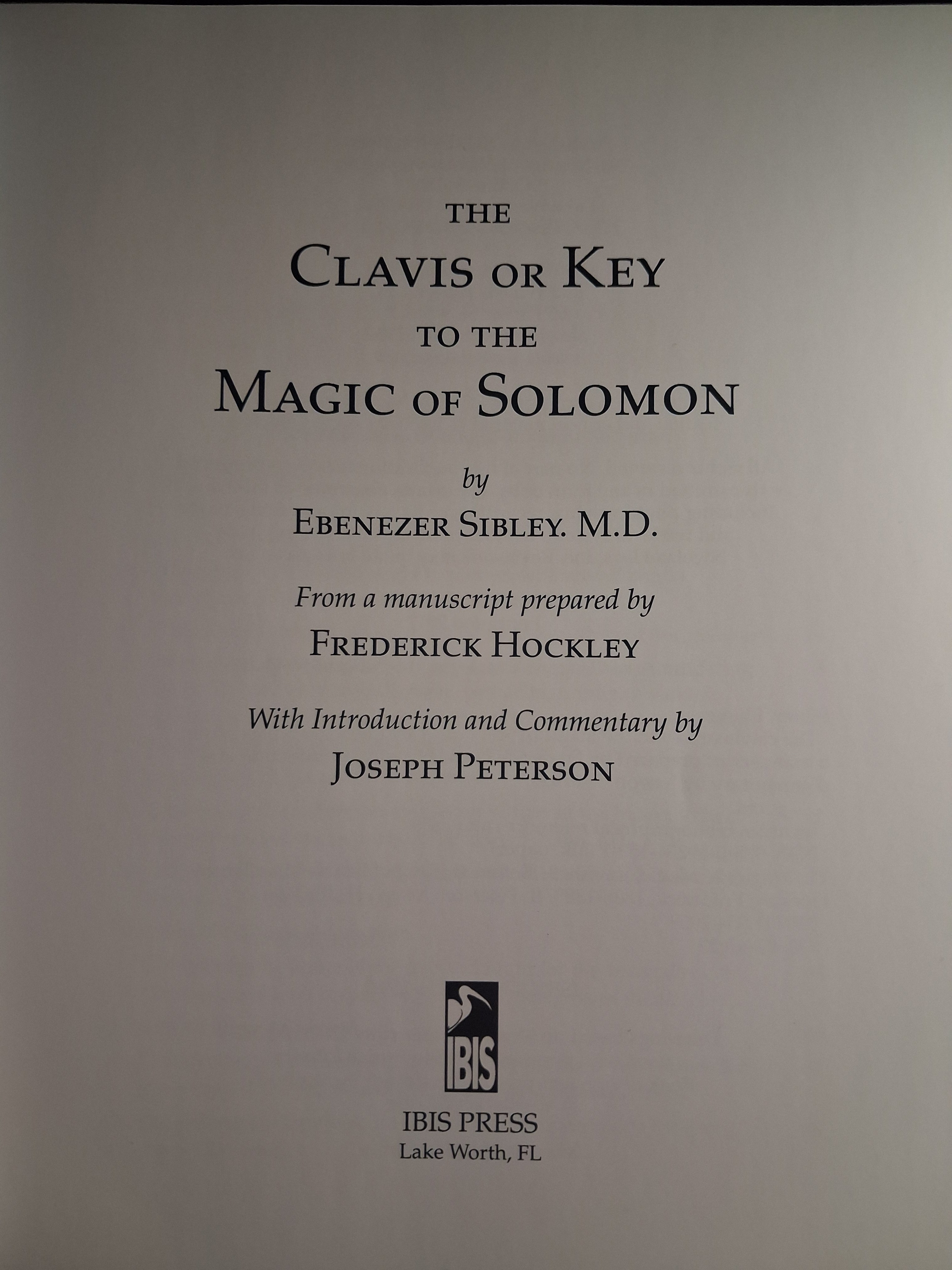 The Clavis or Key to the Magic of Solomon – Joseph H. Peterson (Hardcover)