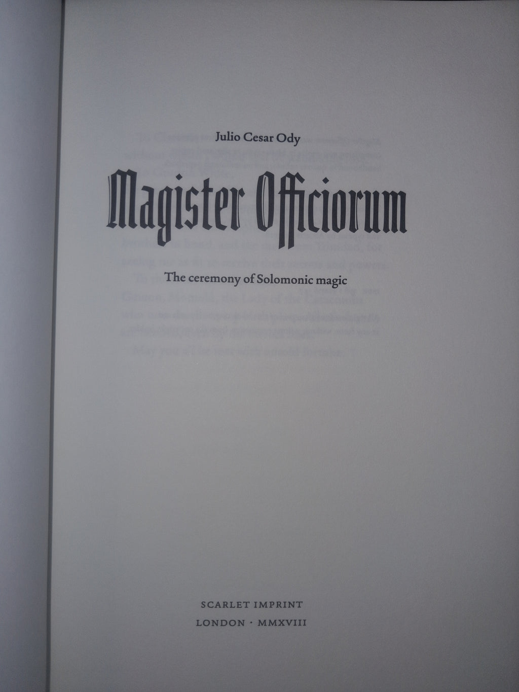 Magister Officiorum by Julio Cesar Ody