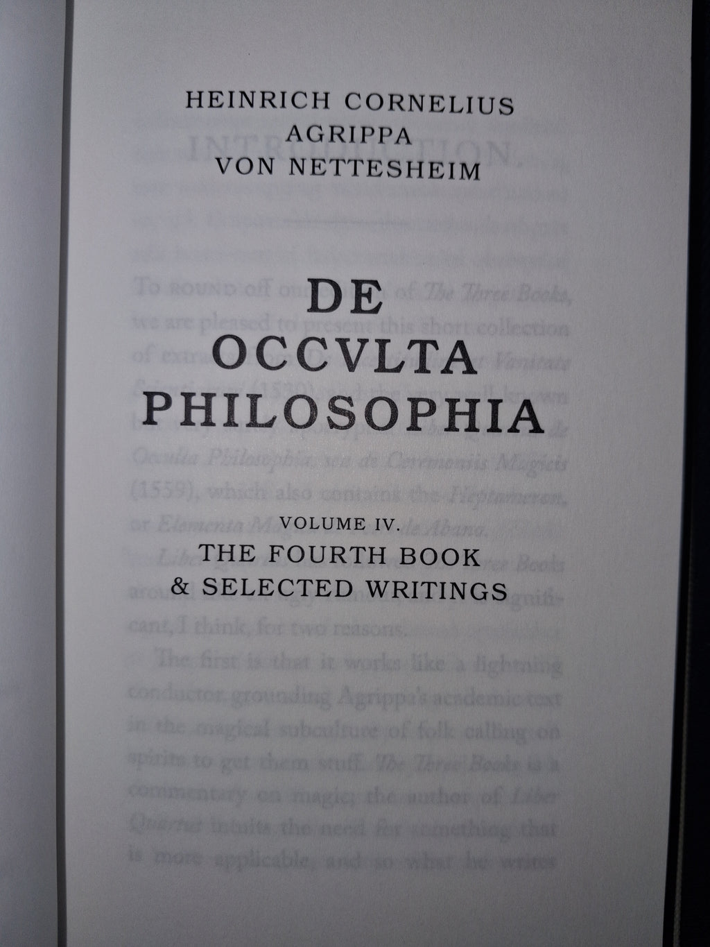 De Occulta Philosophia Vol. IV: The Fourth Book by Heinrich Cornelius Agrippa