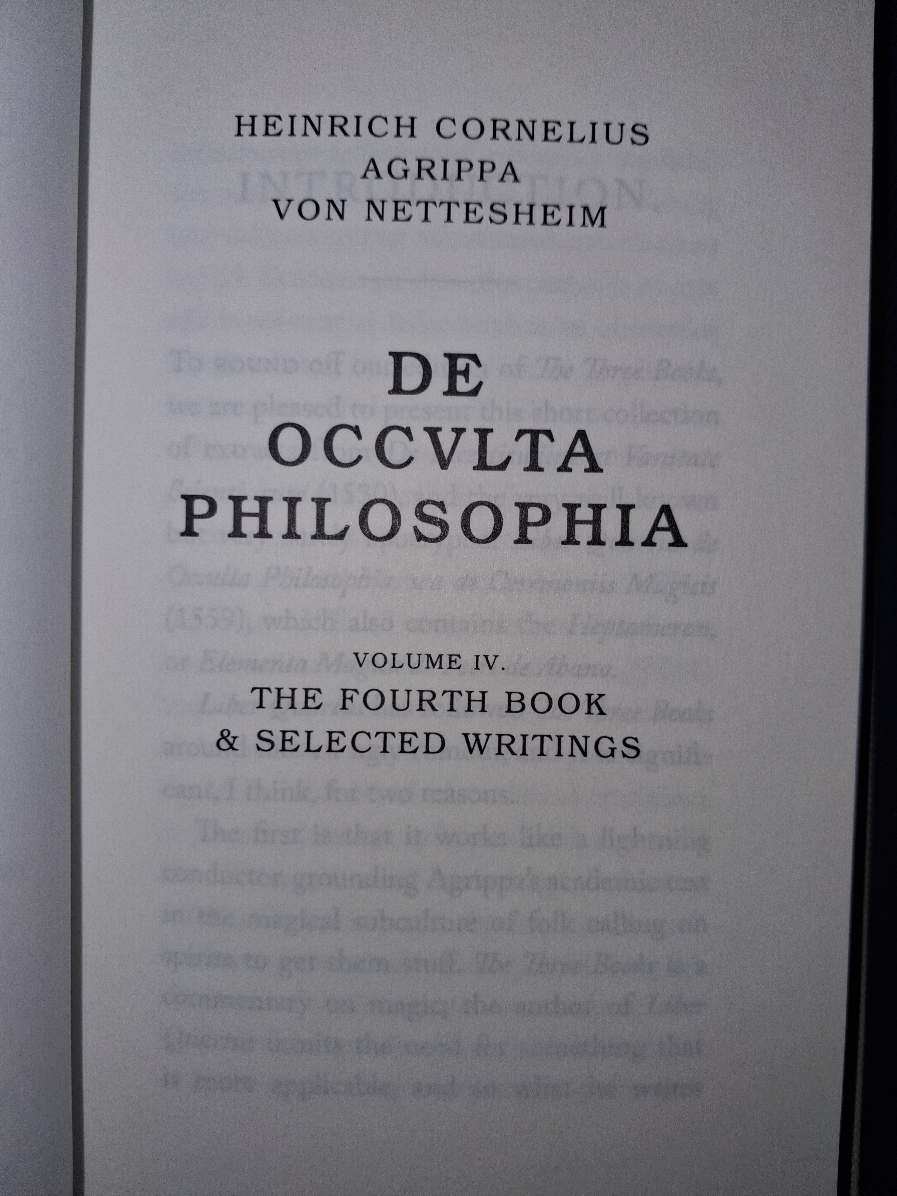 De Occulta Philosophia Vol. IV: The Fourth Book by Heinrich Cornelius Agrippa