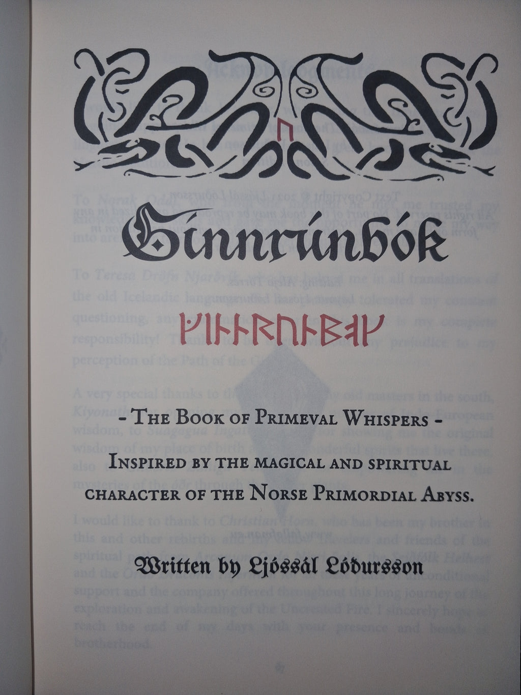Ginnrúnbók: The Book of Primeval Whispers by Ljóssál Loðursson (2nd Printing Limited Edition Hardcover)