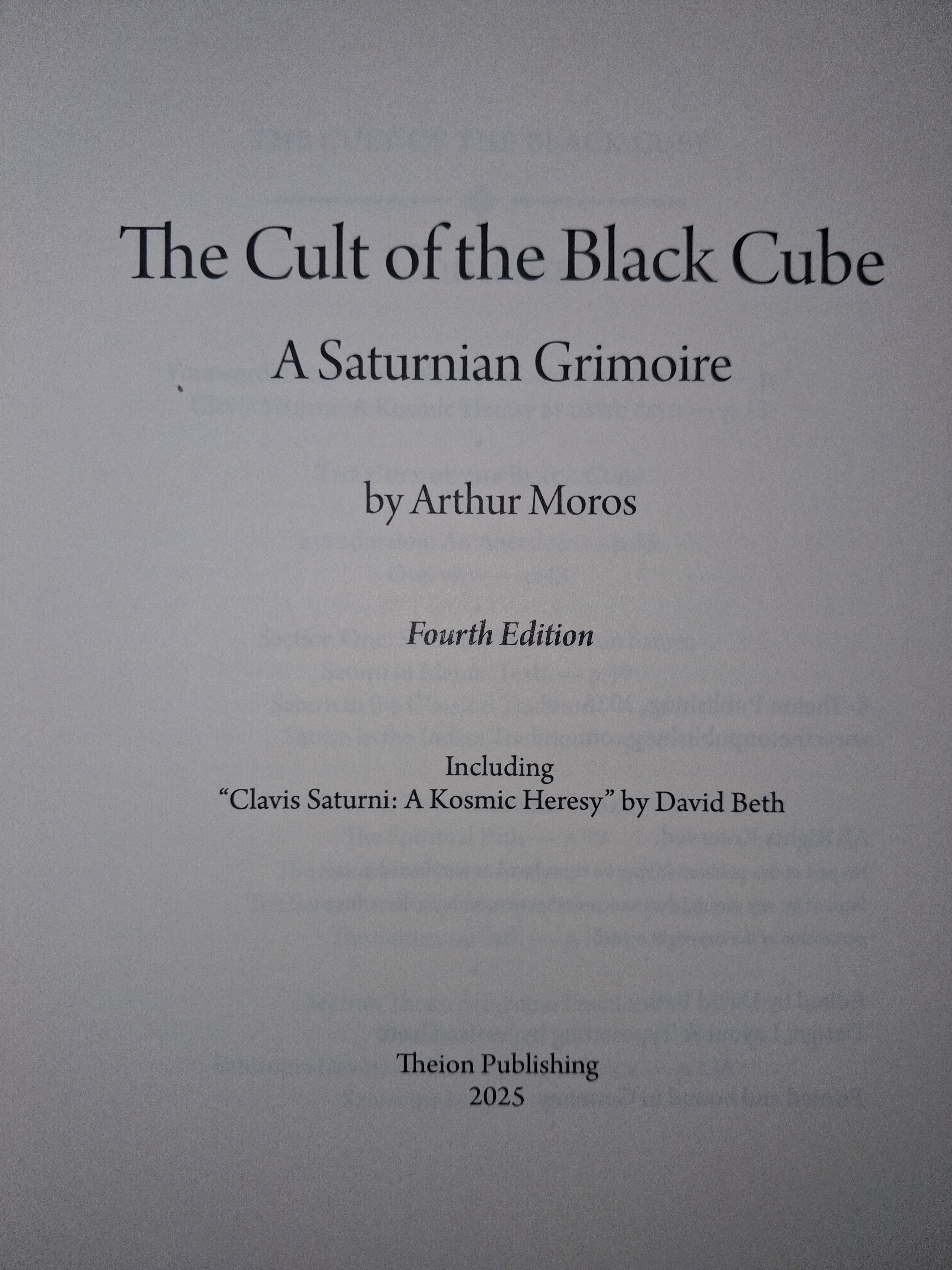 The Cult of the Black Cube: A Saturnian Grimoire - by Arthur Moros