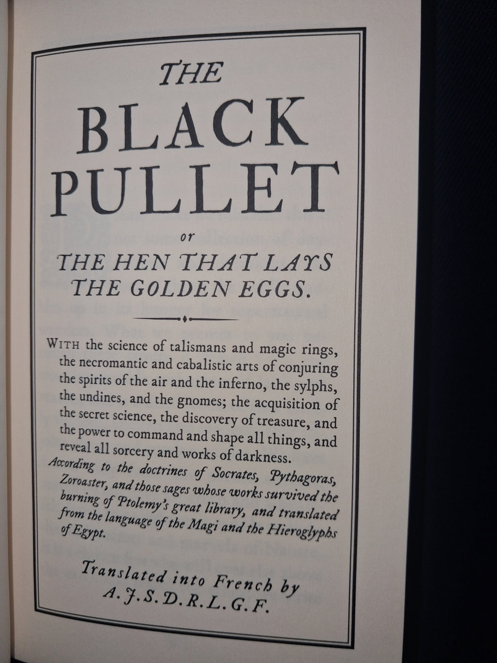 The Black Pullet — Translated, Edited & Introduced by Paul Summers Young