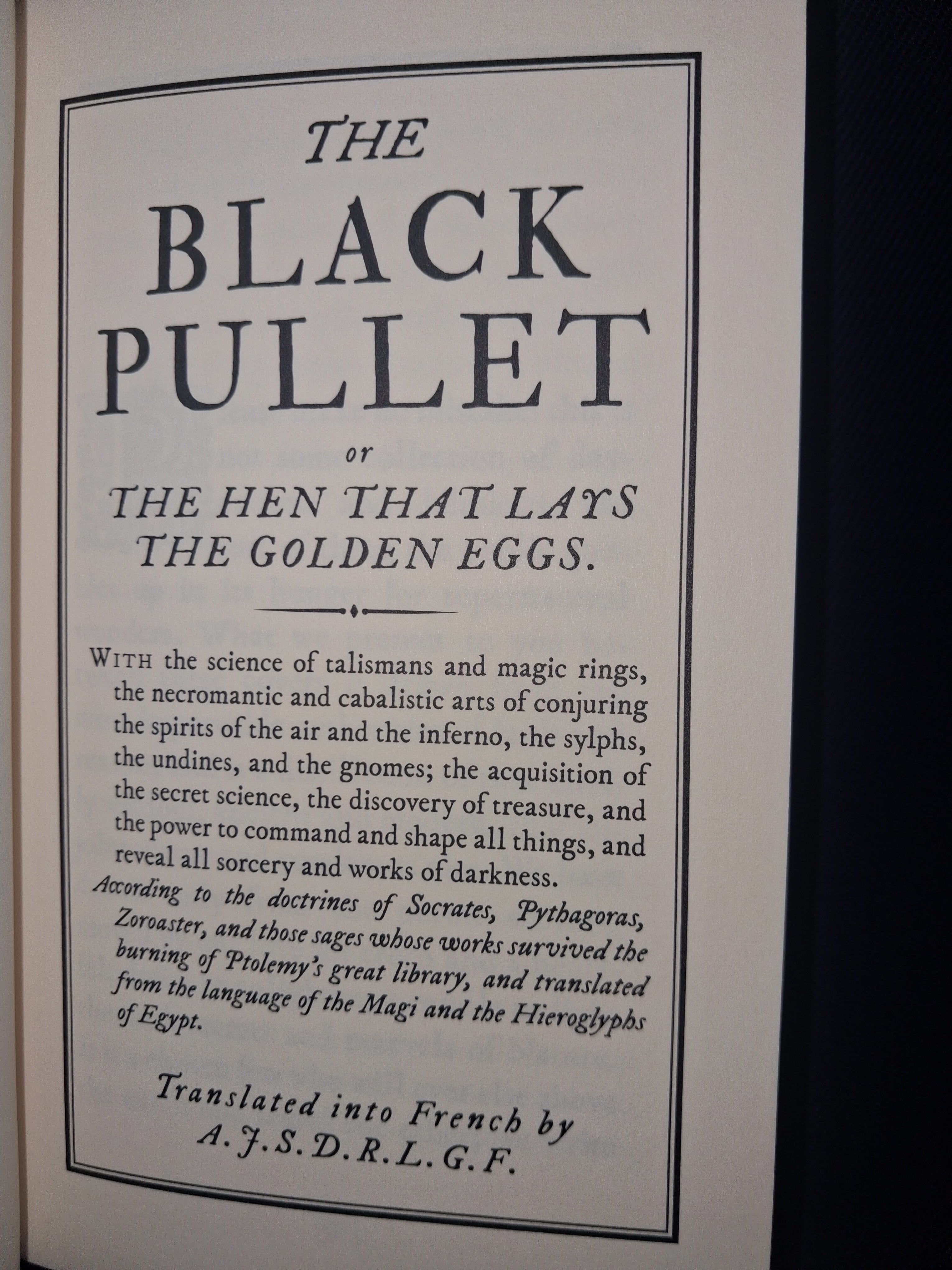 The Black Pullet — Translated, Edited & Introduced by Paul Summers Young