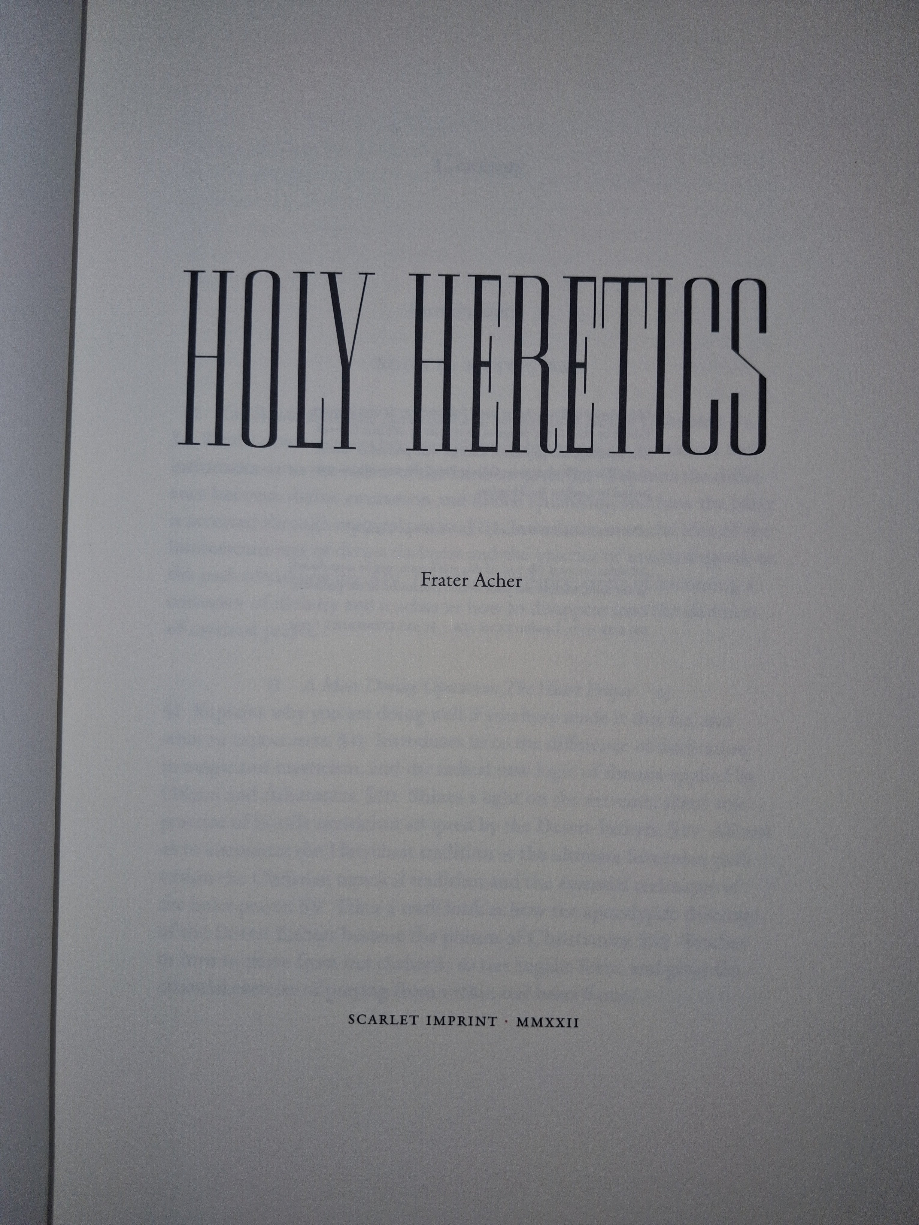 Holy Heretics by Frater Acher