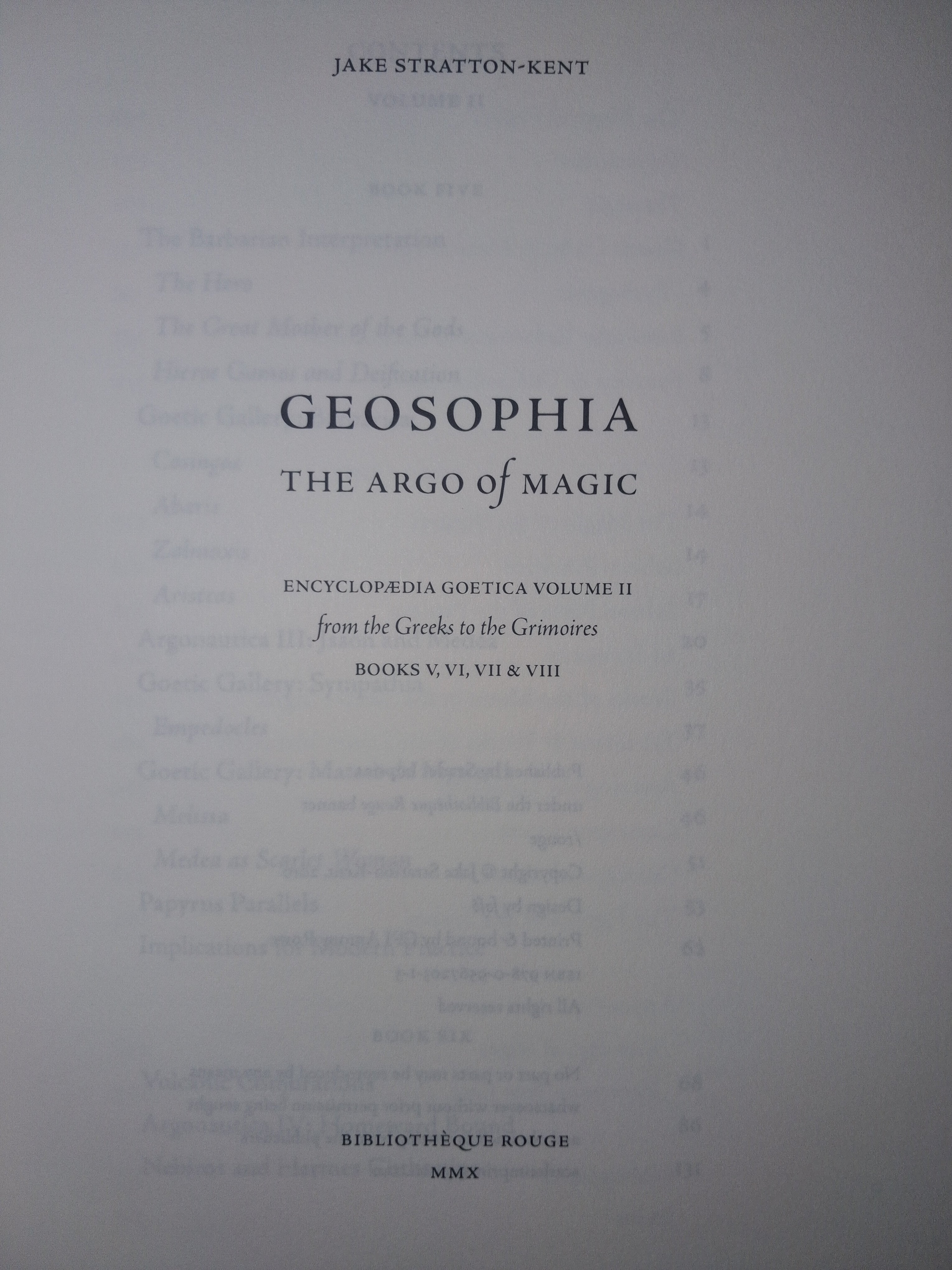 Geosophia: The Argo of Magic by Jake Stratton-Kent