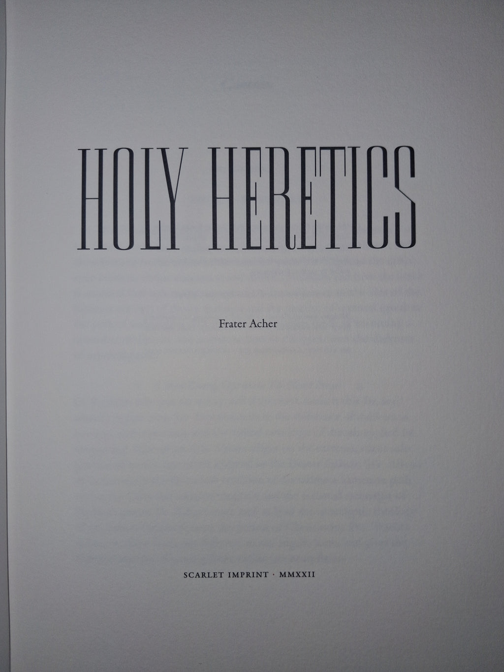 Holy Heretics (Standard Hardback Edition) by Frater Acher – Mysticism, Magic & the Olympic Spirits