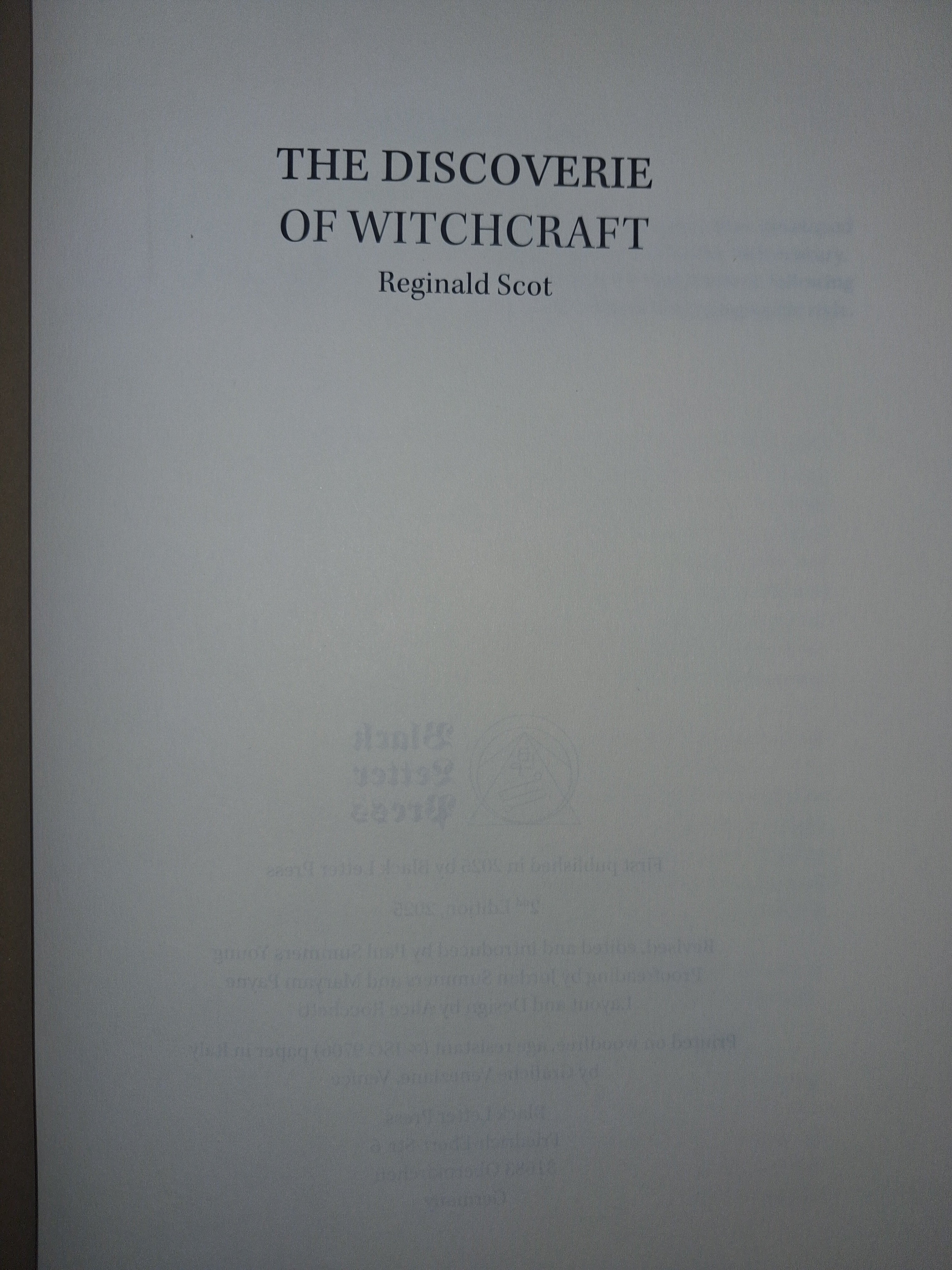 The Discoverie of Witchcraft by Reginald Scot