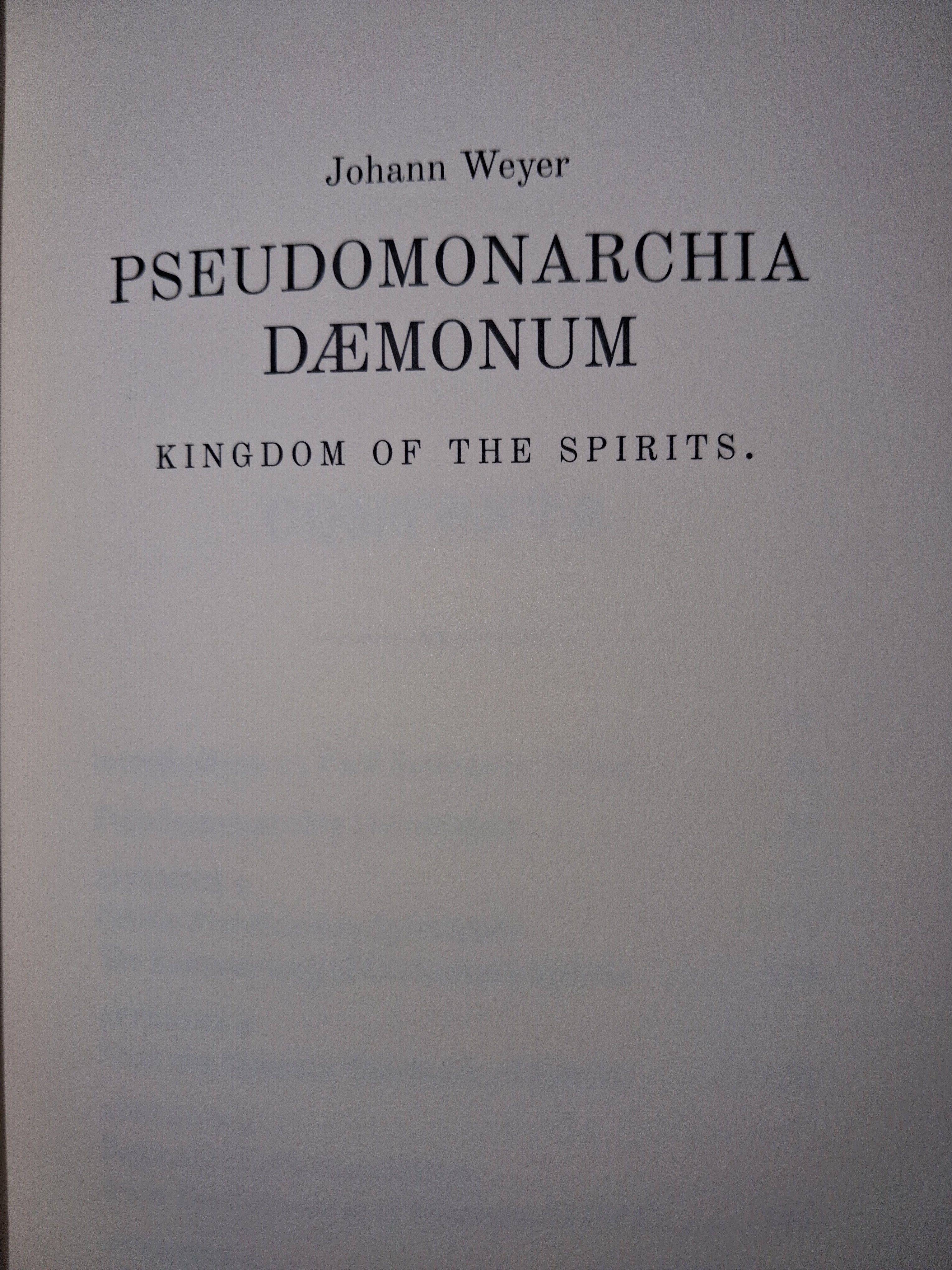 Pseudomonarchia Daemonum — Johann Weyer (Translated & Commentary by Paul Summers Young)