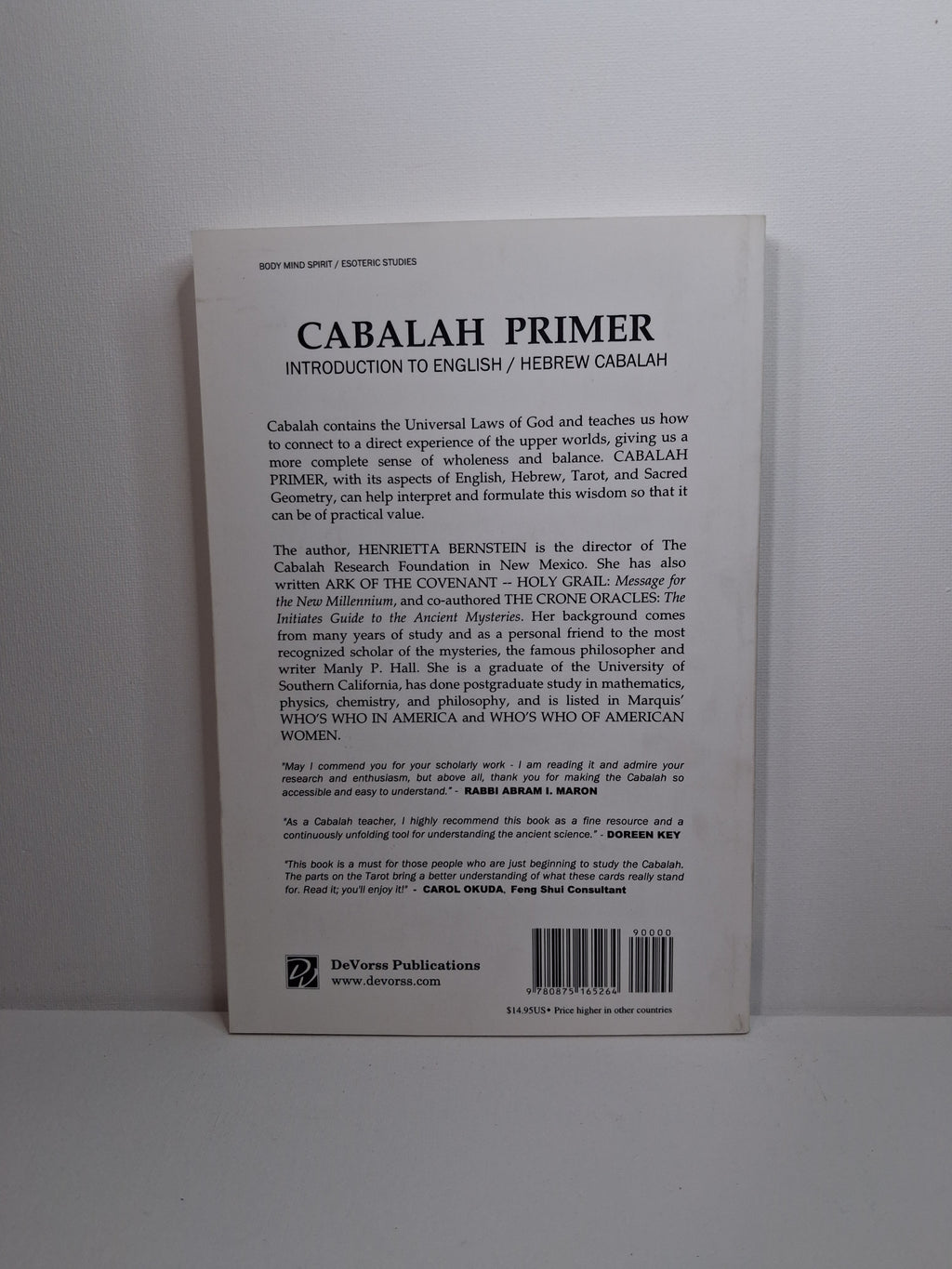 CABALAH PRIMER: Introduction to English/Hebrew Cabalah - Henri Bernstein