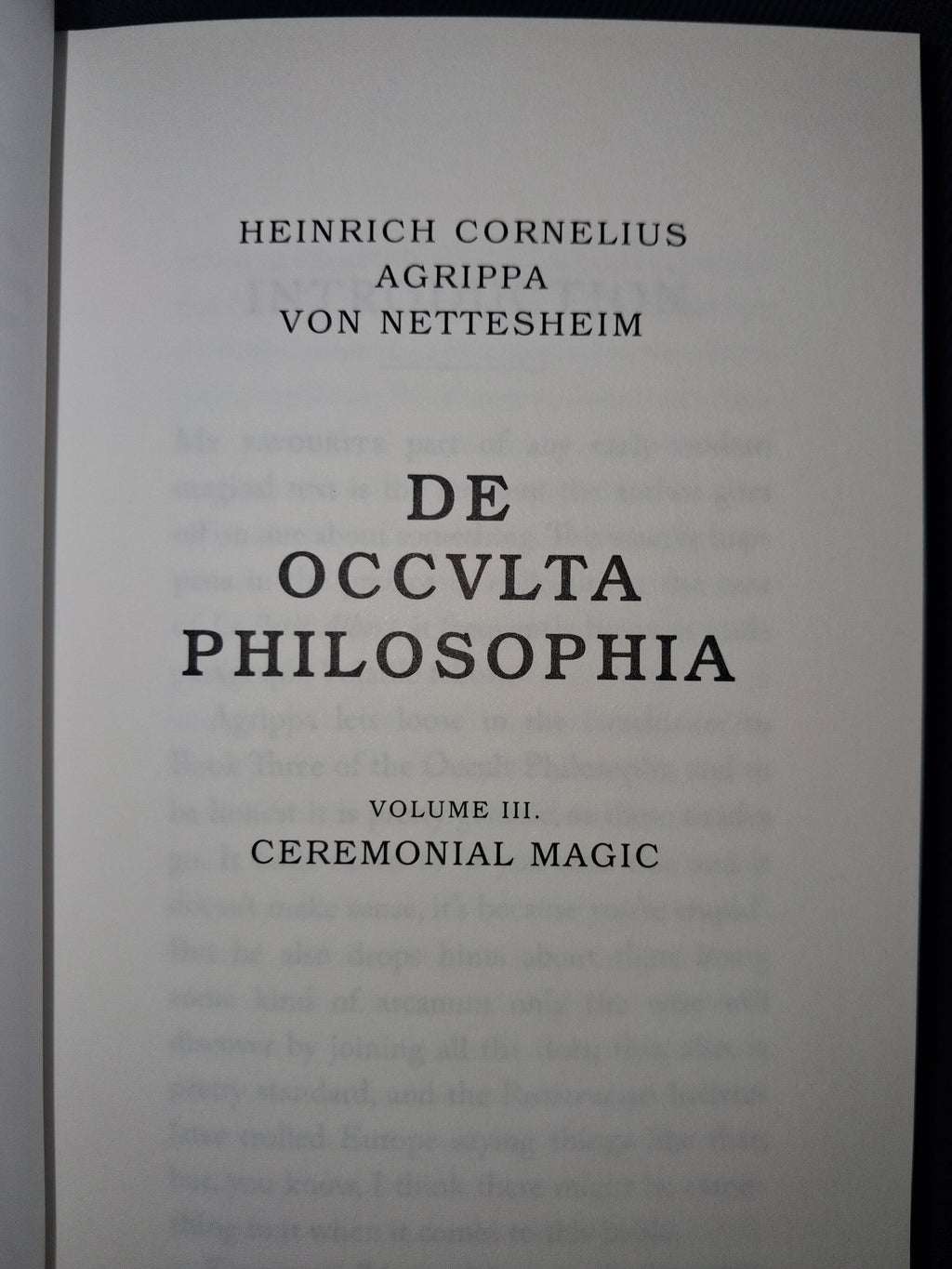 De Occulta Philosophia Vol. III: Ceremonial Magic by Heinrich Cornelius Agrippa