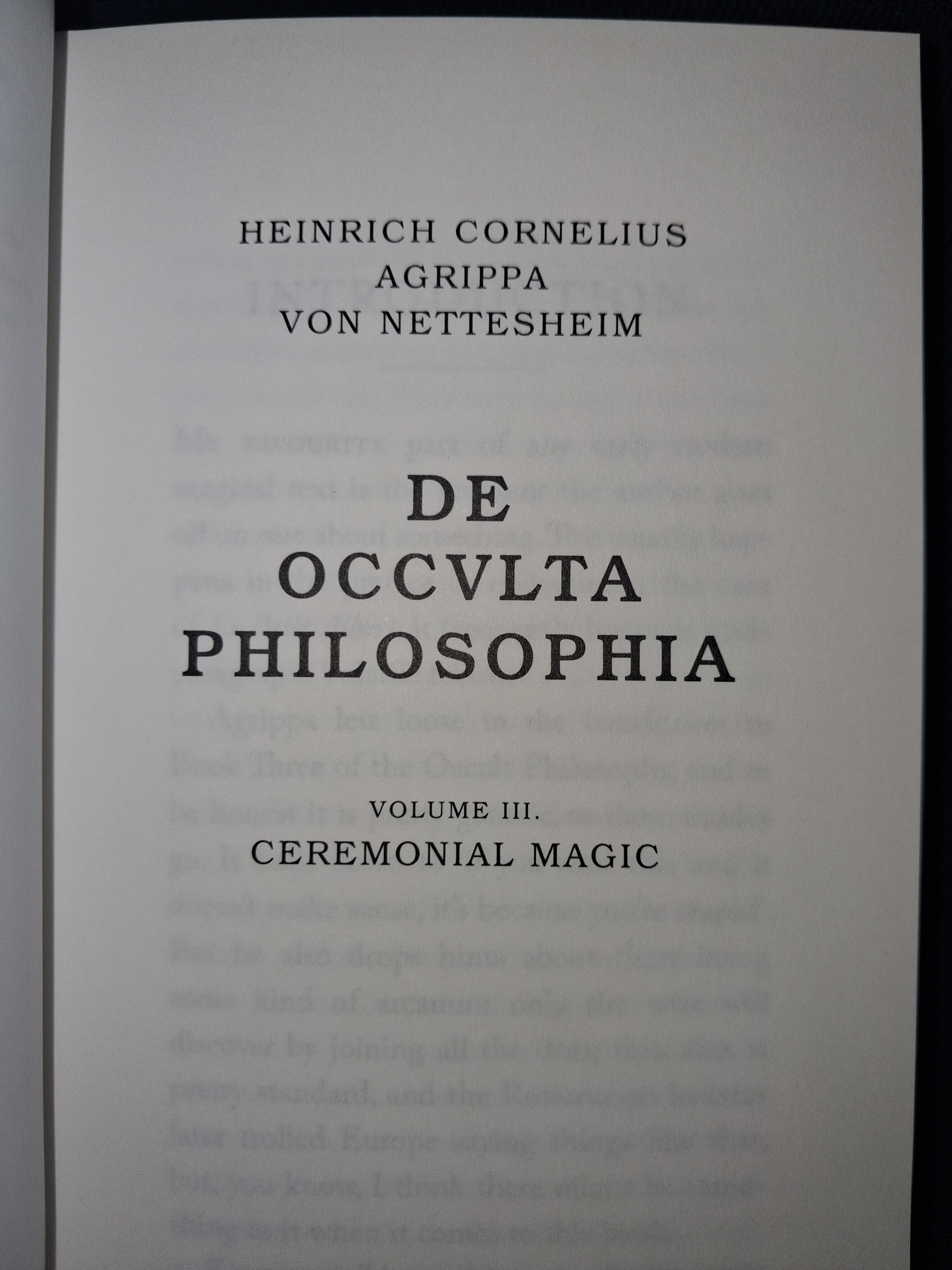 De Occulta Philosophia Vol. III: Ceremonial Magic by Heinrich Cornelius Agrippa