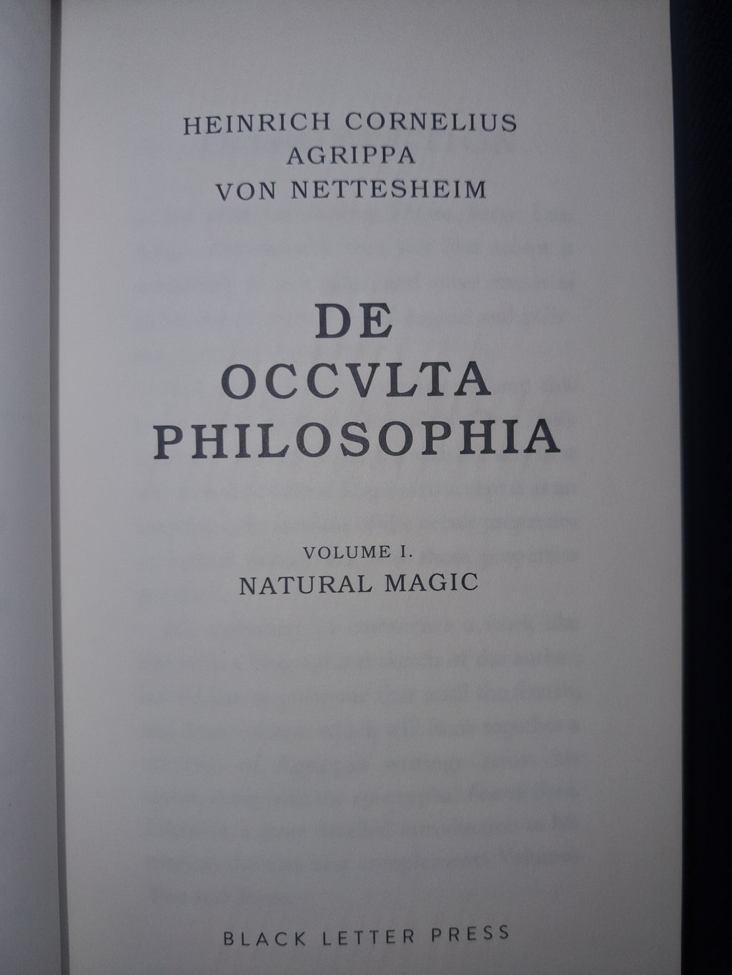 De Occulta Philosophia Vol. I: Natural Magic by Heinrich Cornelius Agrippa