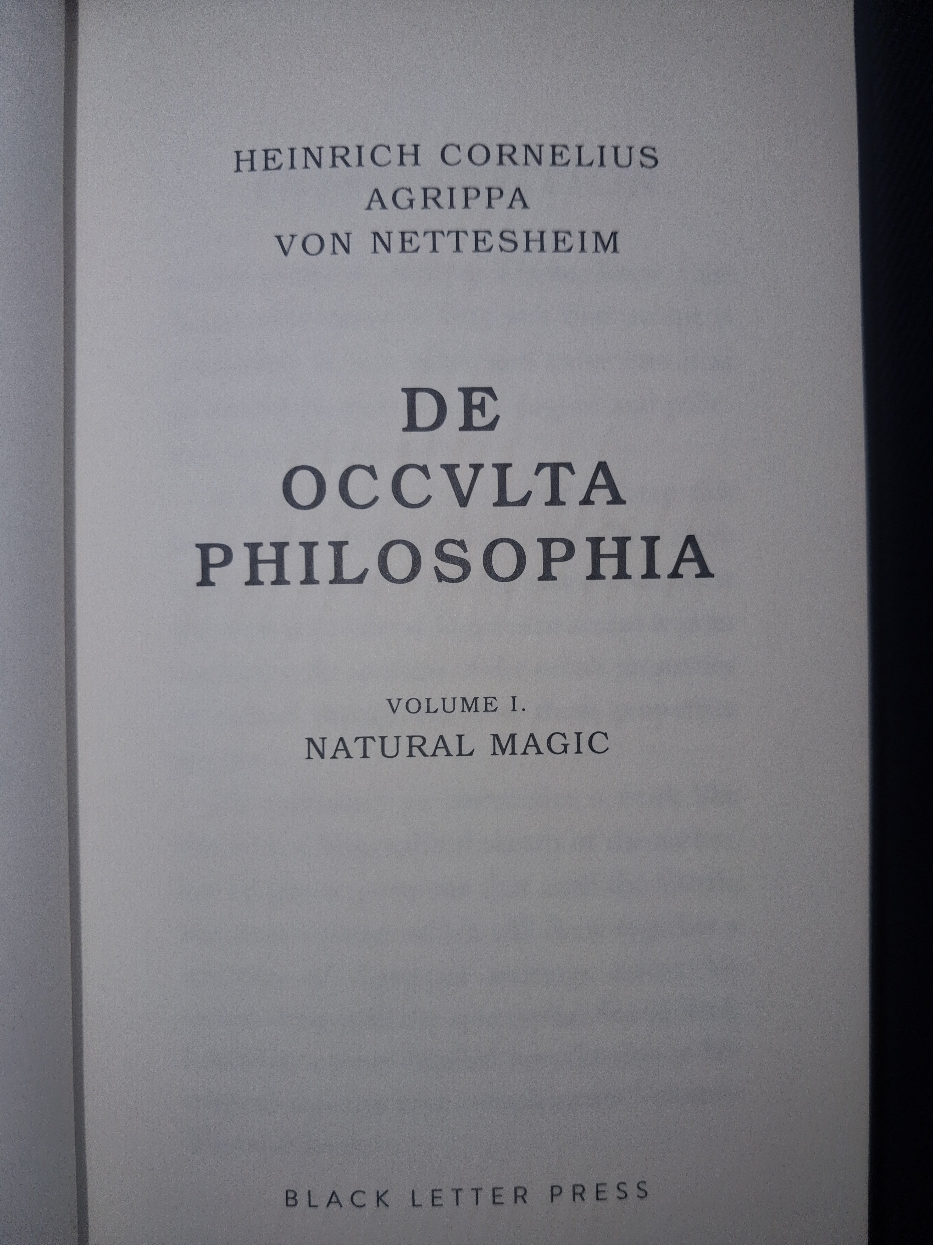 De Occulta Philosophia Vol. I: Natural Magic by Heinrich Cornelius Agrippa