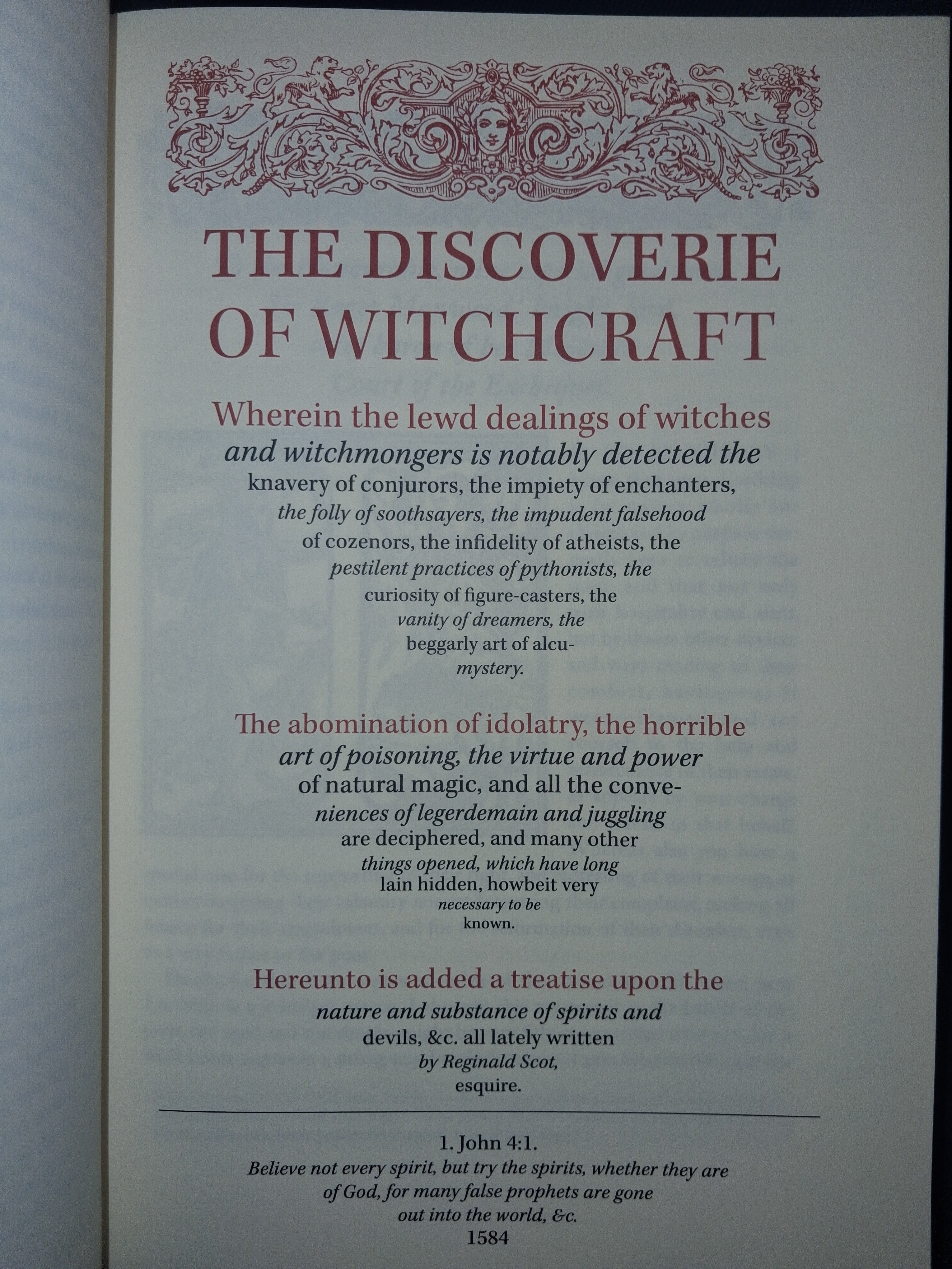 The Discoverie of Witchcraft by Reginald Scot